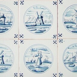 Frisiantiles Tegels landschap in cirkel II 1-6