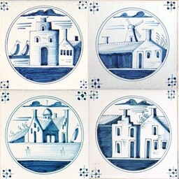 Frisiantiles Tegels landschap in cirkel III 1-8