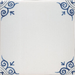 Frisiantiles Tegels met ossekop hoekmotief groot