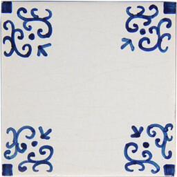 Frisiantiles Tegels met voluut hoekmotief