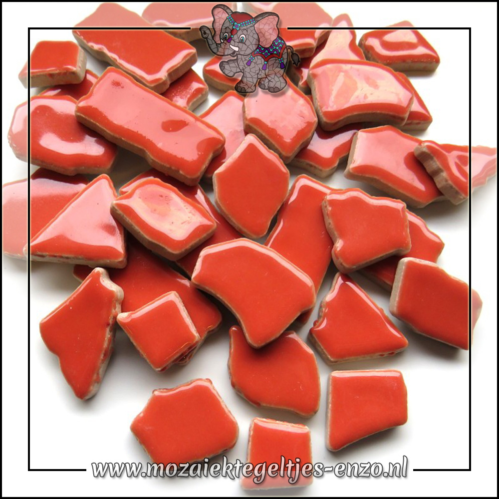 Keramiek Puzzelstukjes Normaal | Enkele Kleuren | 50 gram | Coral Red