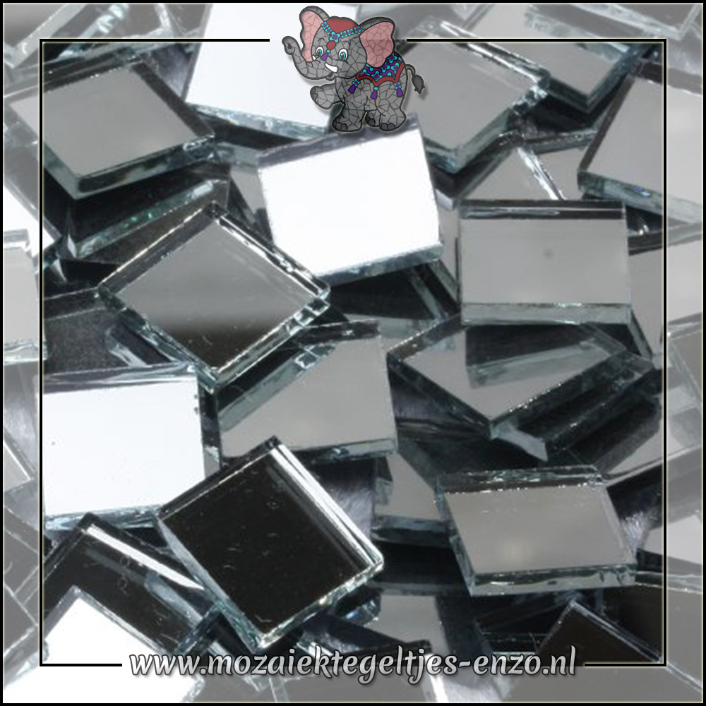 Spiegel mozaiek steentjes - per 50 gram 1 x 1 cm - Bestel nu de mooiste mozaïektegeltjes online bij Mozaïektegeltjes Enzo