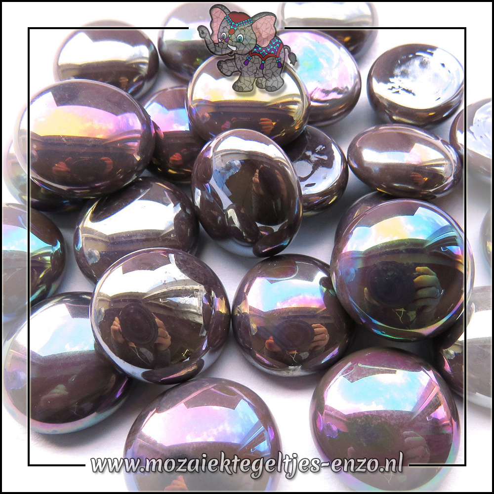 Glas Nuggets Parelmoer | 16-20mm | Enkele Kleuren | stuks | Plum Opalescent - Bestel nu de mooiste mozaïektegeltjes Enzo