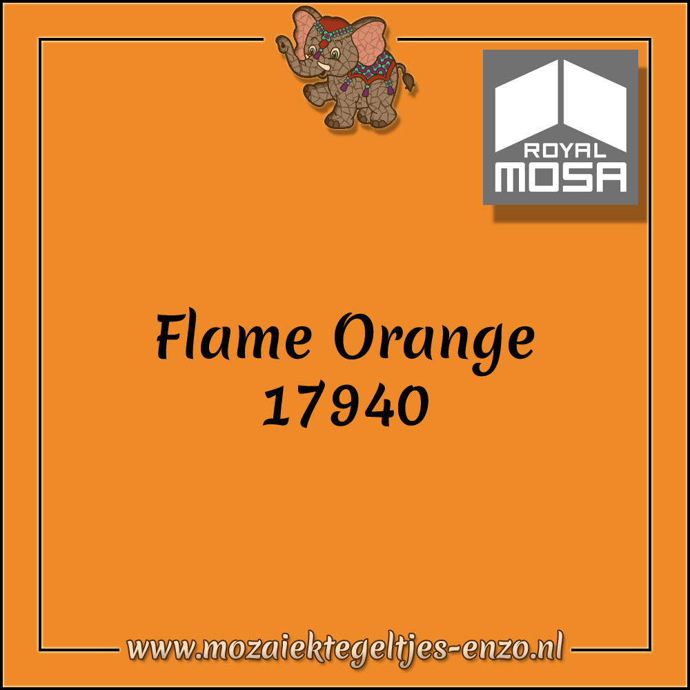 Royal Mosa Tegel Glanzend | 15cm | Op voorraad | 1 stuks | Flame Orange 17940