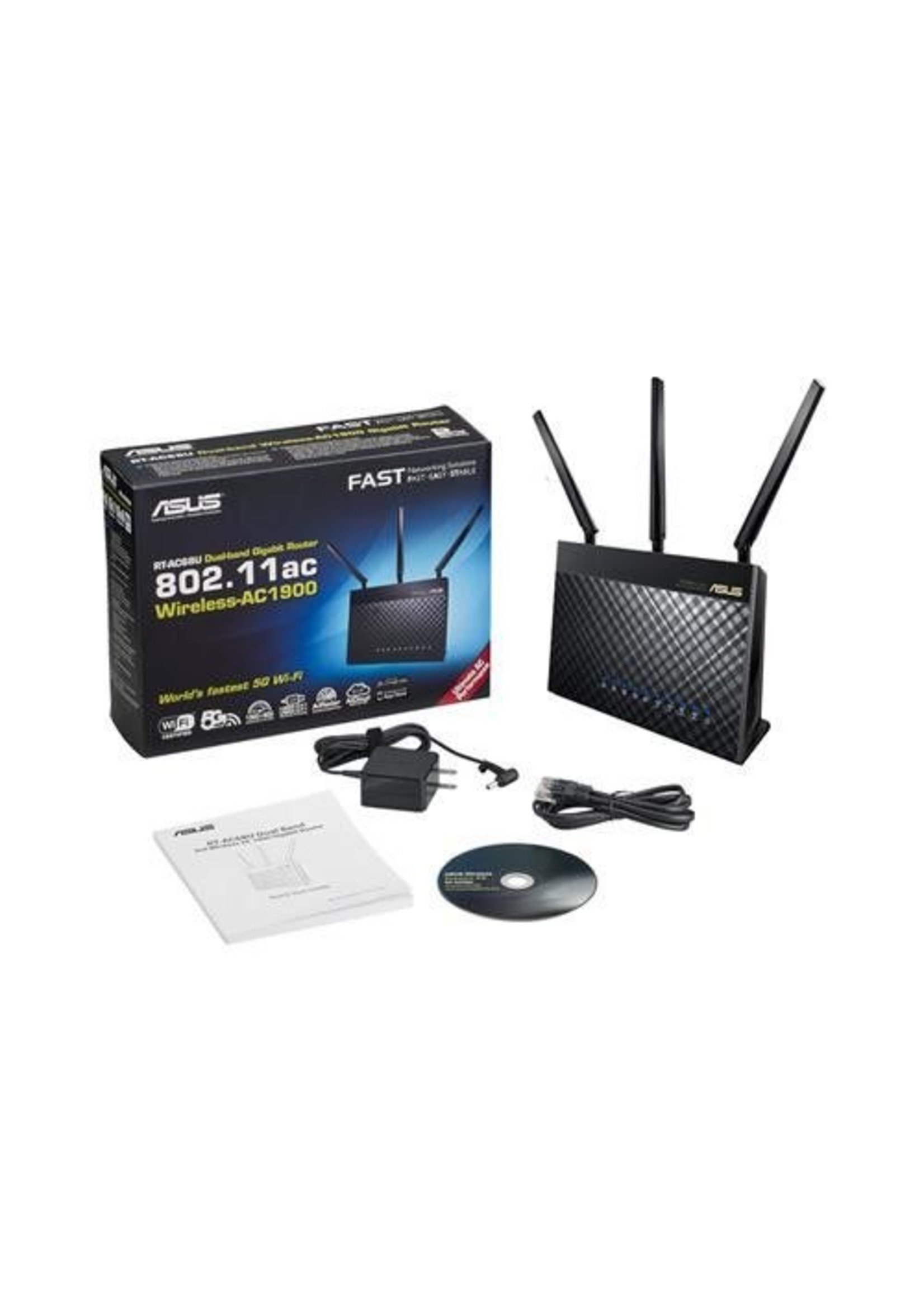 Asus ASUS RT-AC68U Wi-Fi Dual-band router Zwart