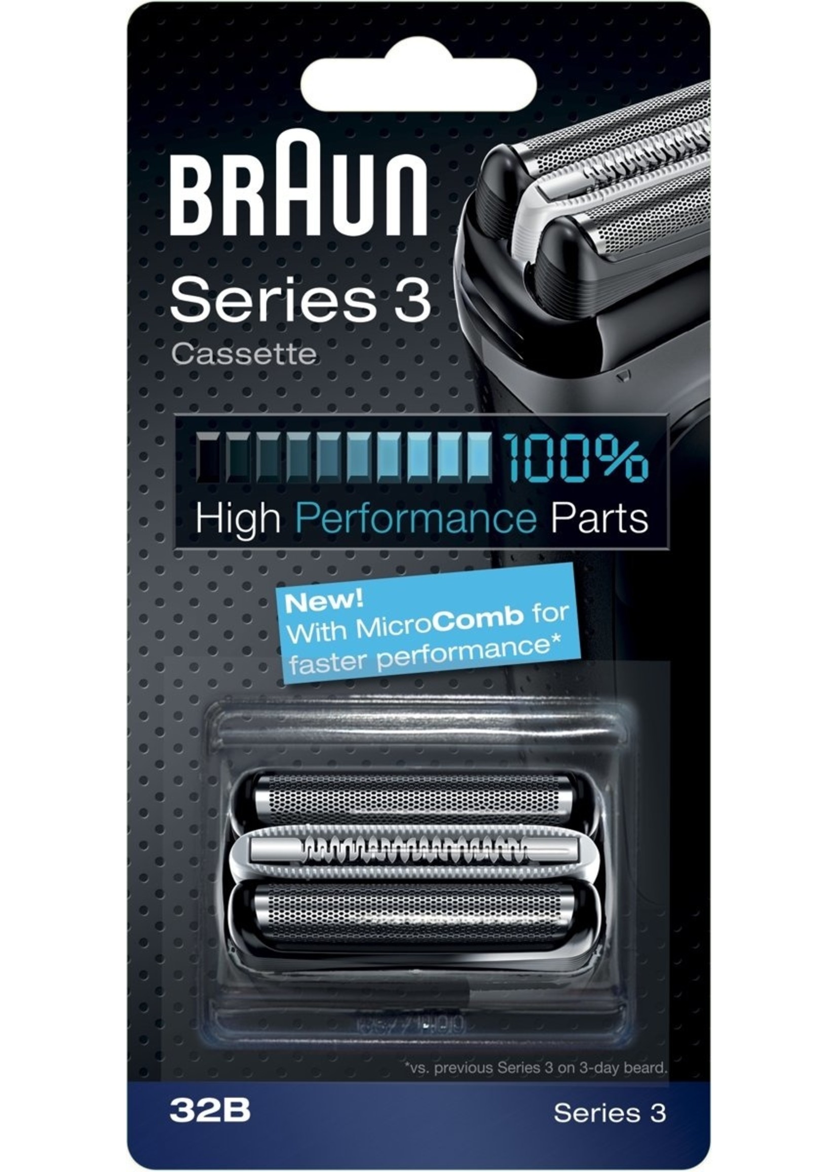 Braun Braun Series 3 32B Cassette Zwart - Vervangend Scheerblad