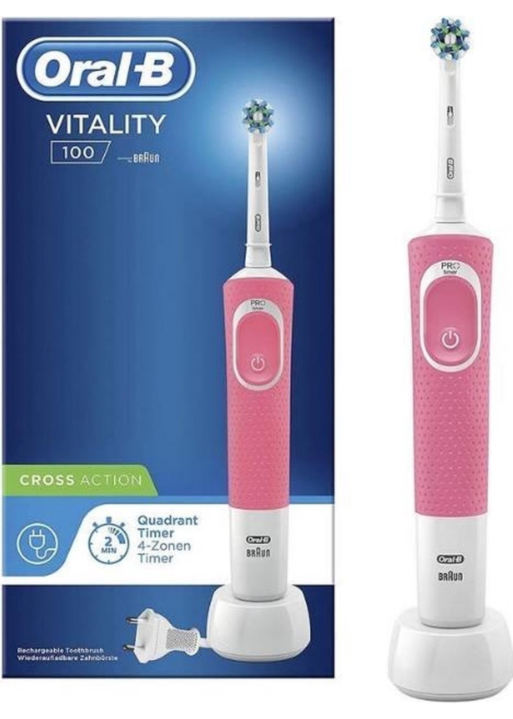 Oral-B Oral-B Vitality 100 CrossAction - Elektrische Tandenborstel - Roze