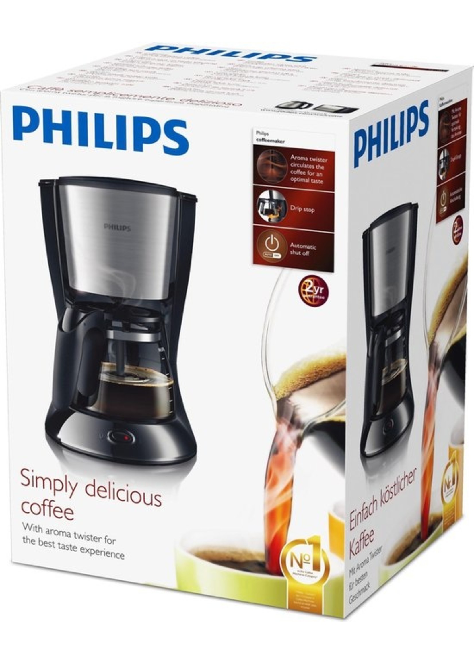 Philips Philips Daily HD7462/20 - Koffiezetapparaat - Zwart/zilver