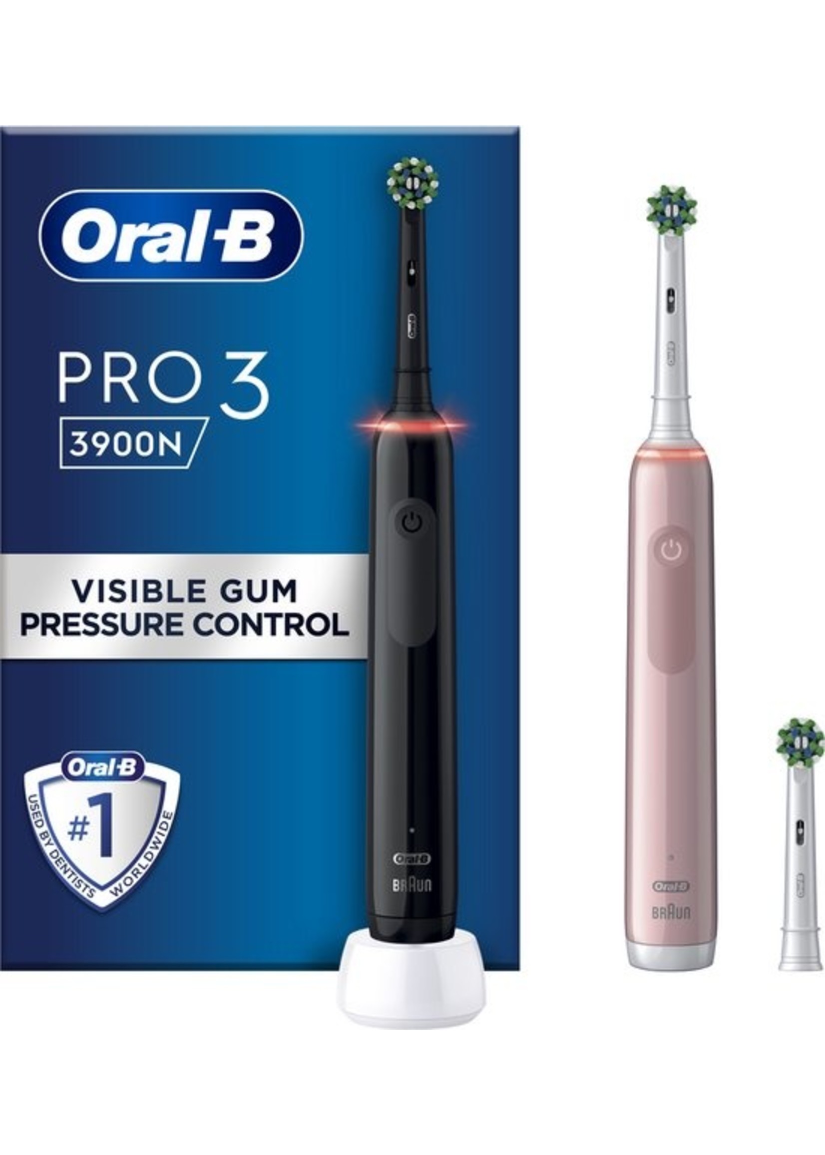 Oral-B Oral-B PRO 3 3900 - Elektrische  Tandenborstel - Duo Zwart   Roze