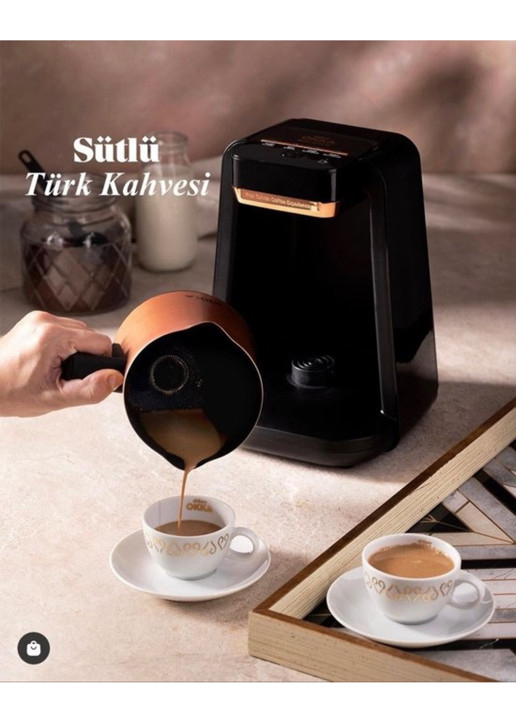 Arzum ARZUM OK0012-R - Okka Rich Spin M - Turkish Coffee Machine, Copper, 4 Function, Milky, Classic, Strong and Slow Brew Turkse Koffie