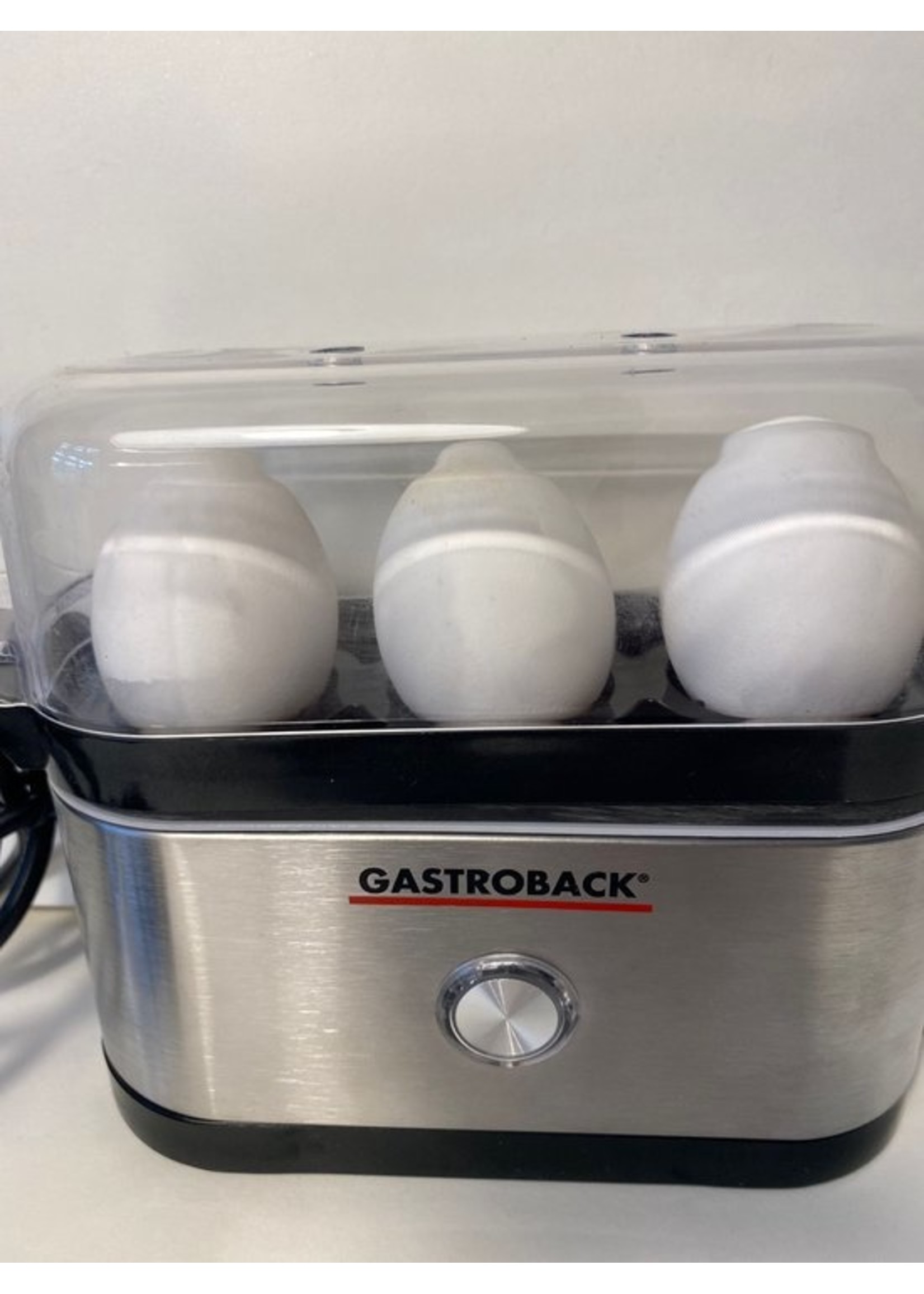 Gastroback Gastroback Design Mini eierkoker 3 eieren 350 W Zwart, Roestvrijstaal koopjeshoek