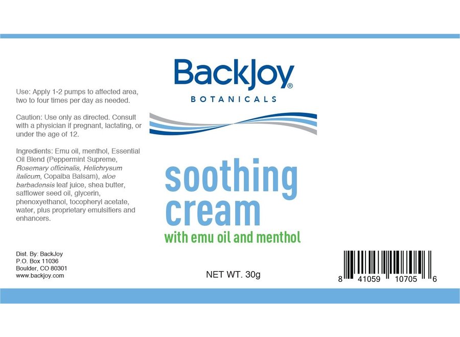 Soothing Cream with Emu Oil and Menthol by BackJoy Botanicals