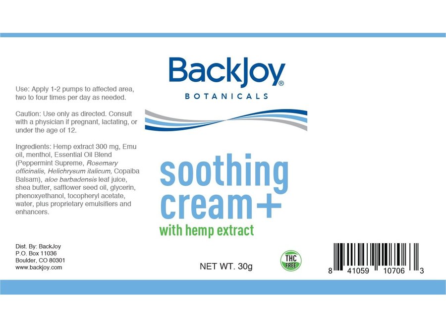 Crema calmante + extracto de cáñamo 300 mg de BackJoy Botanicals