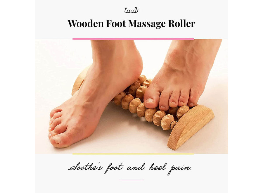 Tuuli - Fußmassagegerät aus Holz - Gerillte Muskelrolle