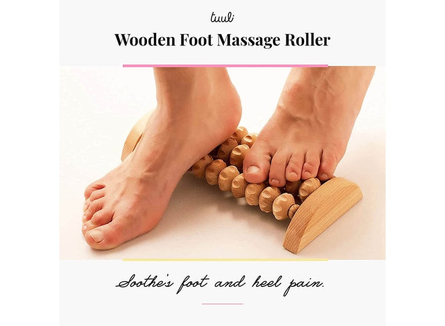 Tuuli - Masseur de pieds en bois - Rouleau musculaire rainuré