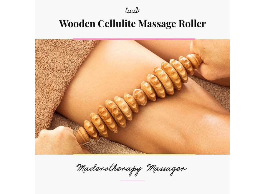 Tuuli Oval Cellulite-Massagerolle aus Holz