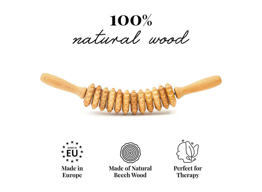 Tuuli Curved Wooden Cellulite Massage Roller
