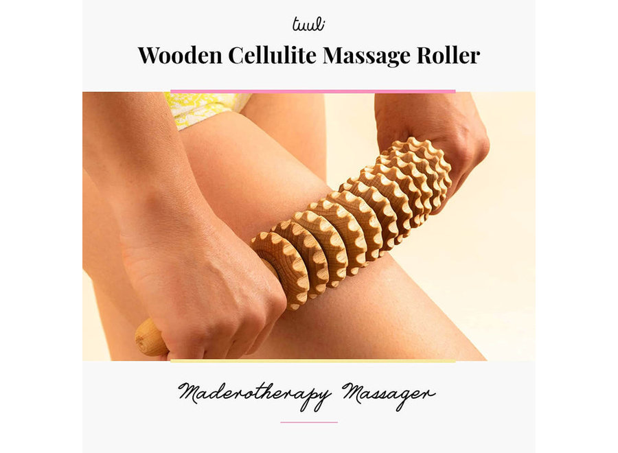 Tuuli Curved Wooden Cellulite Massage Roller