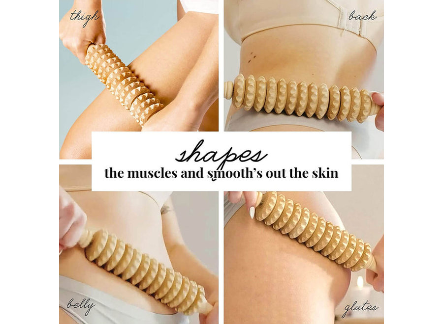 Rouleau de massage anti-cellulite en bois Tuuli