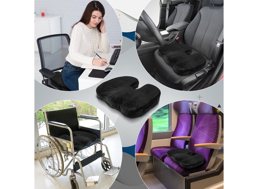 CLP Cojín de asiento ergonómico negro