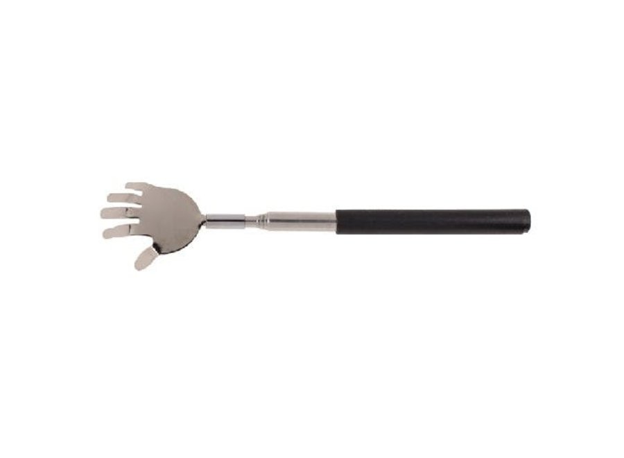 Extendable metal back scratcher hand