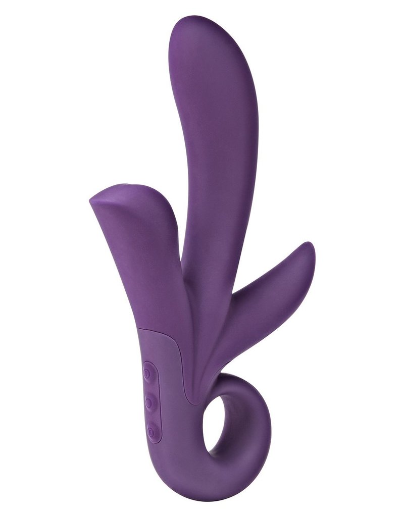 ToyJoy Toy Joy Caresse Trinity Vibrator met Clitoris en Anus Stimulator Purple