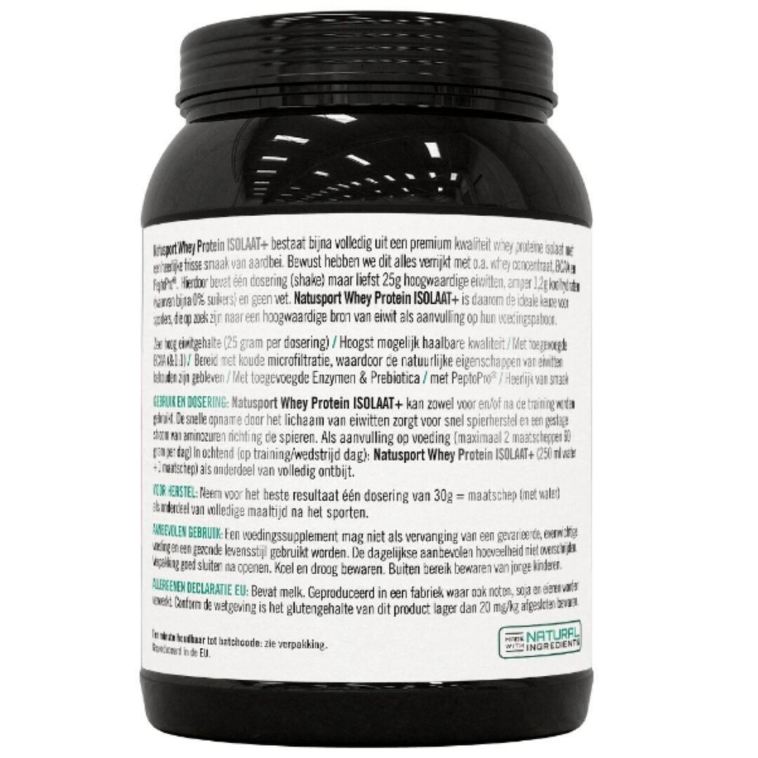 Natusport Whey Protein ISOLATE+ Aardbei 450 GRAM