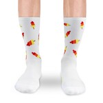 Snelle Sokken Hardloopsokken - Ice cream print - Wit