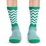 Snelle Sokken Fietssokken - Wave print - Groen