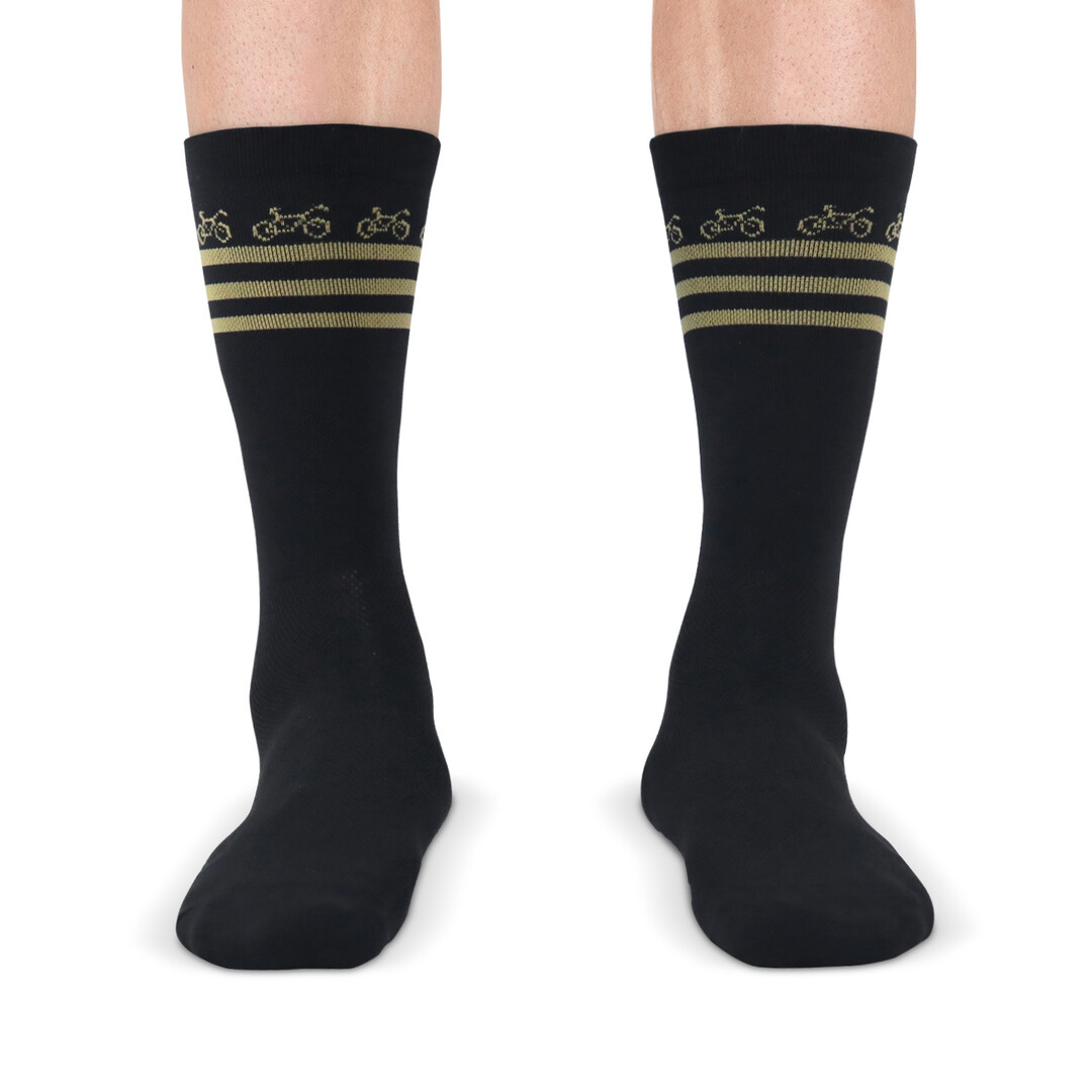 Snelle Sokken Fietssokken - Stripe print - goud