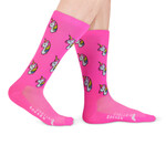 Snelle Sokken Fietssokken - unicorn print - roze