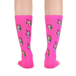Snelle Sokken Fietssokken - unicorn print - roze