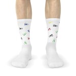 Snelle Sokken Fietssokken - Biker print - Wit