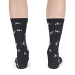 Snelle Sokken Fietssokken - Biker print - Zwart