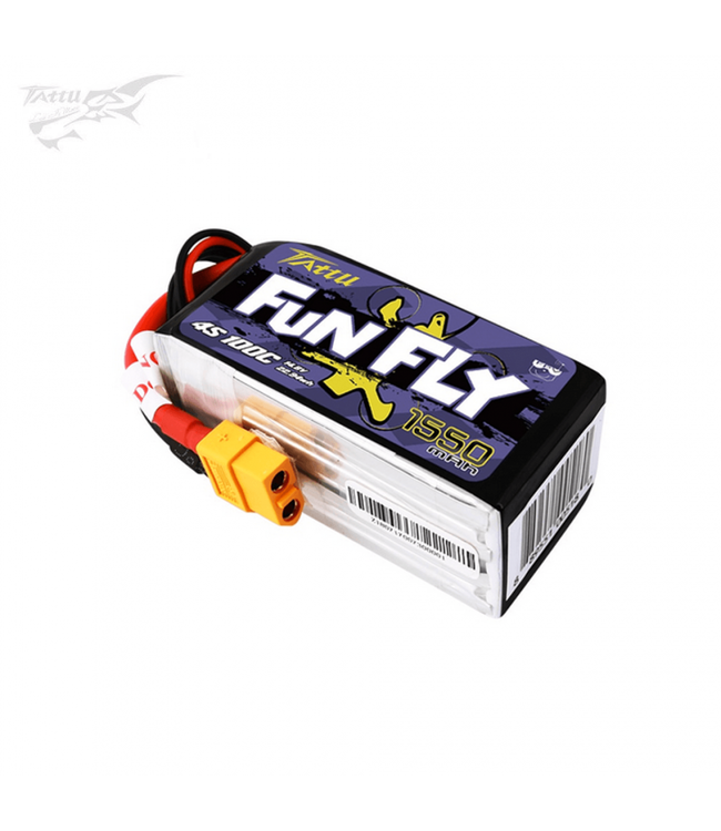 TATTU Funfly 14.8V 1550mAh 100C 4S XT60 lipo accu