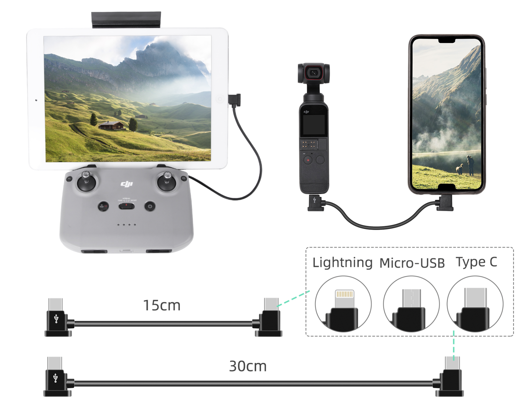 OTG controller kabel USB C - Quadcopter-shop