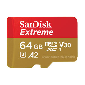 Sandisk Sandisk microSD card extreme - 64gb kaart afbeelding
