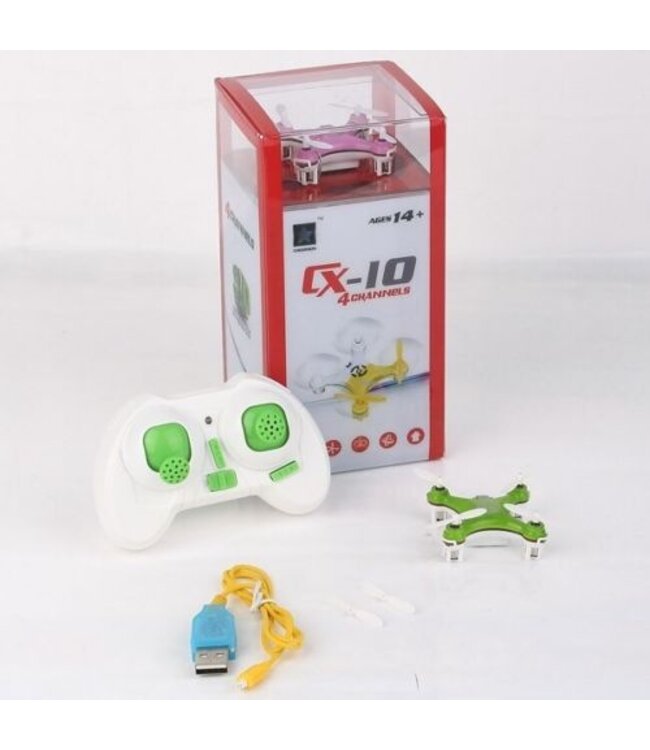 Cheerson cx10 mini drone groen nu met gratis extra propellerbeschermer
