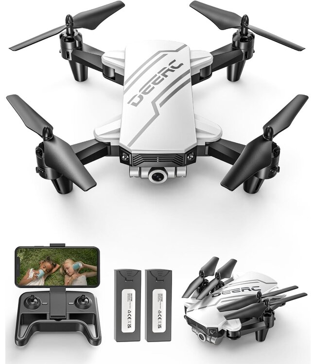 DeeRC D20 Mini camera drone - tap fly - altitude hold - hd camera - C0 label drone - met gratis extras 2e accu