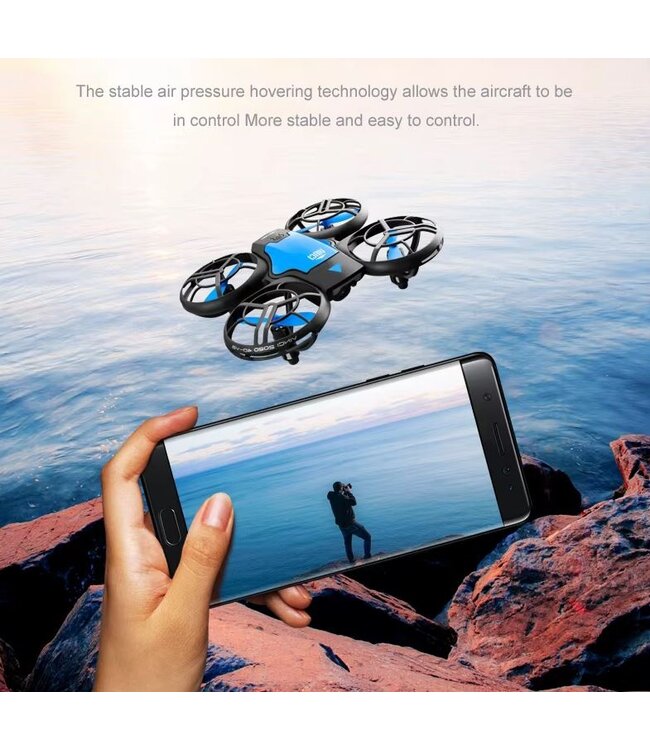4DRC V8 blue compacte mini drone met camera fly more kit