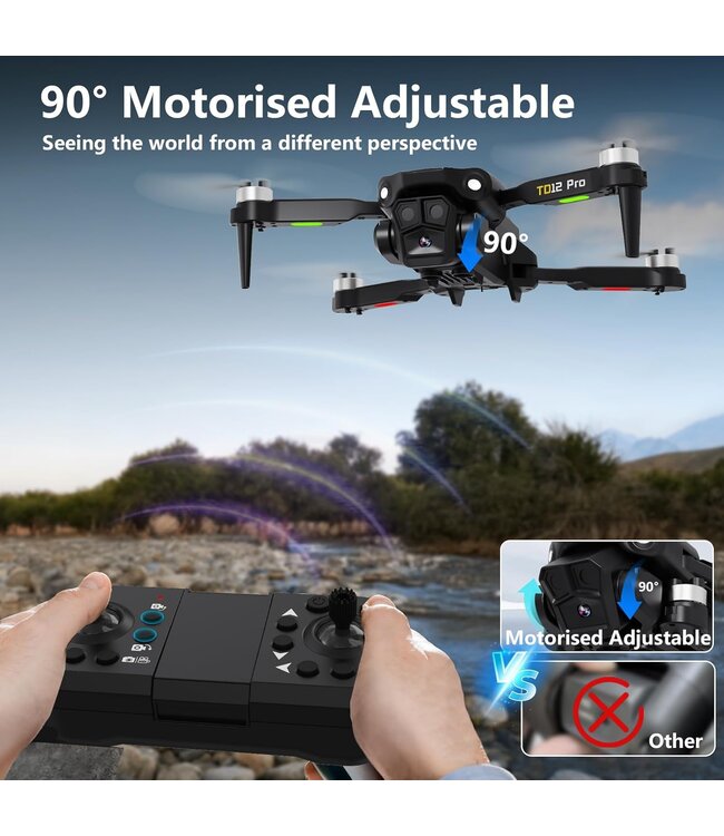 Toladrone TD12 Pro – compacte en krachtige drone met 1080P tilt HD-camera + digitale drone cursus