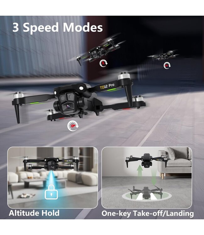 Toladrone TD12 Pro – compacte en krachtige drone met 1080P tilt HD-camera + digitale drone cursus