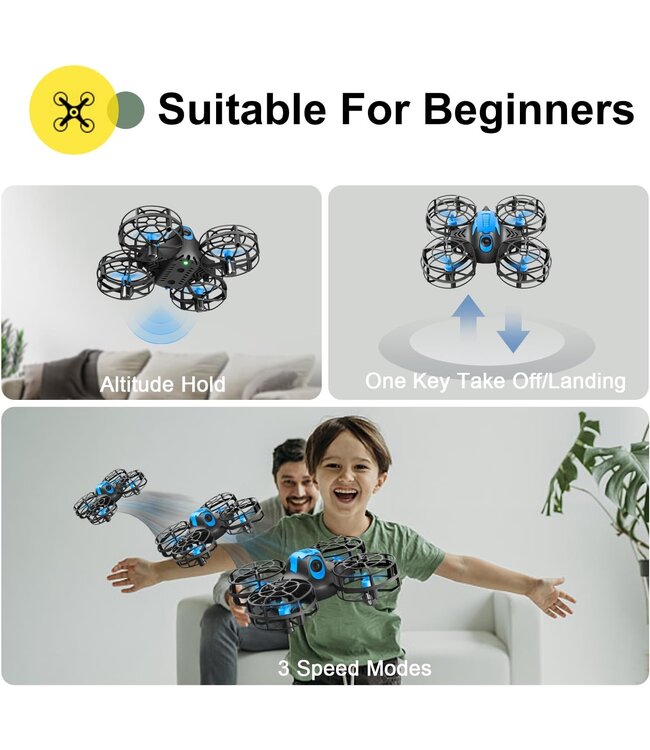 4DRC V18 mini drone met propeller kooi