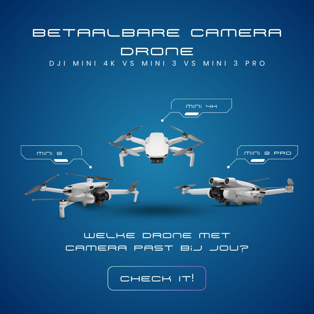 DJI Mini 4k vs DJI Mini 3 vs Mini 3 PRO, de verschillen & overeenkomsten