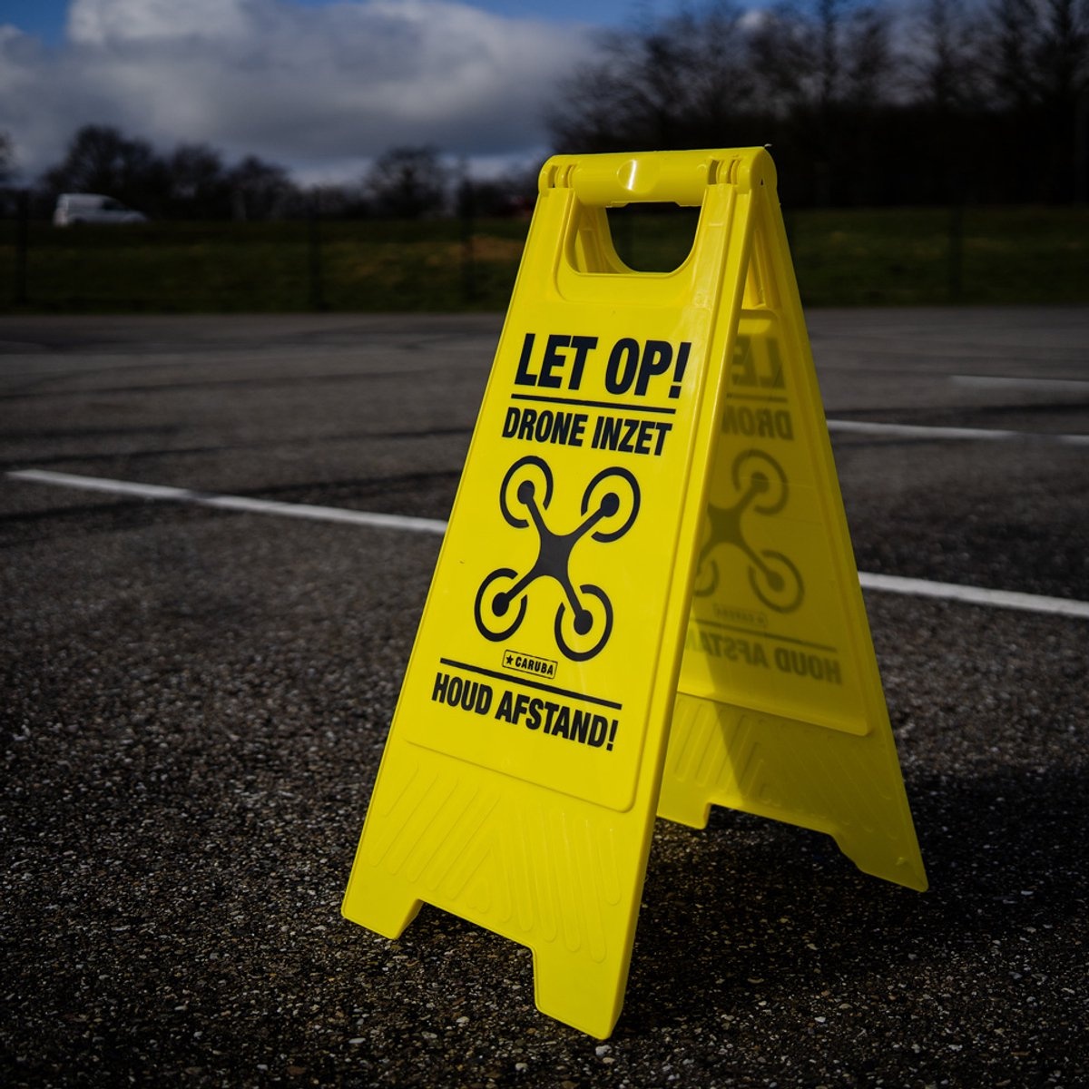 Drone waarschuwingsbord