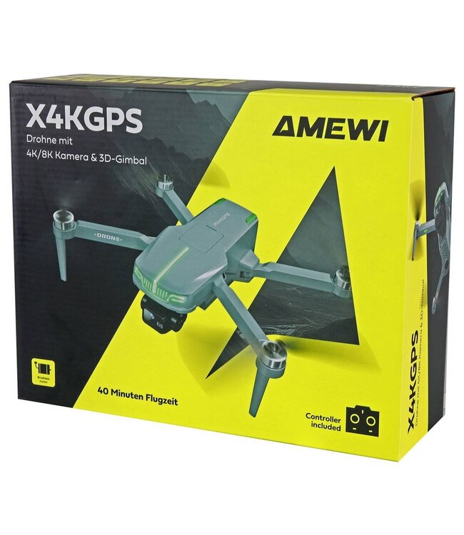AMXFlight X4KGPS Drone – 4K camera, 3-assige gimbal & 40 min vliegtijd (incl. 2 accu’s)