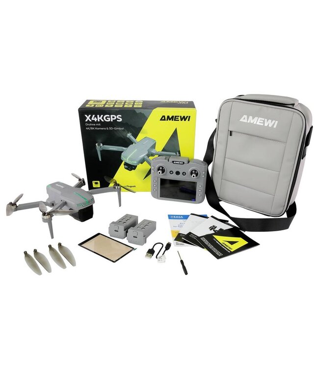 AMXFlight X4KGPS Drone – 4K camera, 3-assige gimbal & 40 min vliegtijd (incl. 2 accu’s)