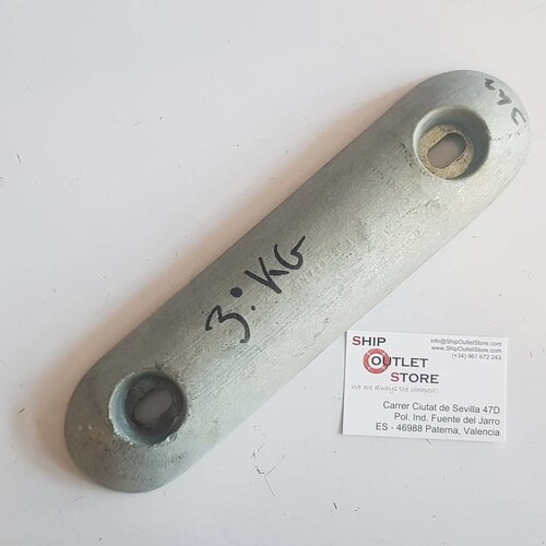 AA FS Zink romp anode 300 x 205mm 3 kg