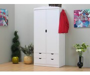 Fraaie hoge 2 drs grenen kast wit Tobin 