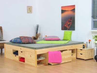 Tweepersoonsbed grenen zeer compleet! 180 x 200